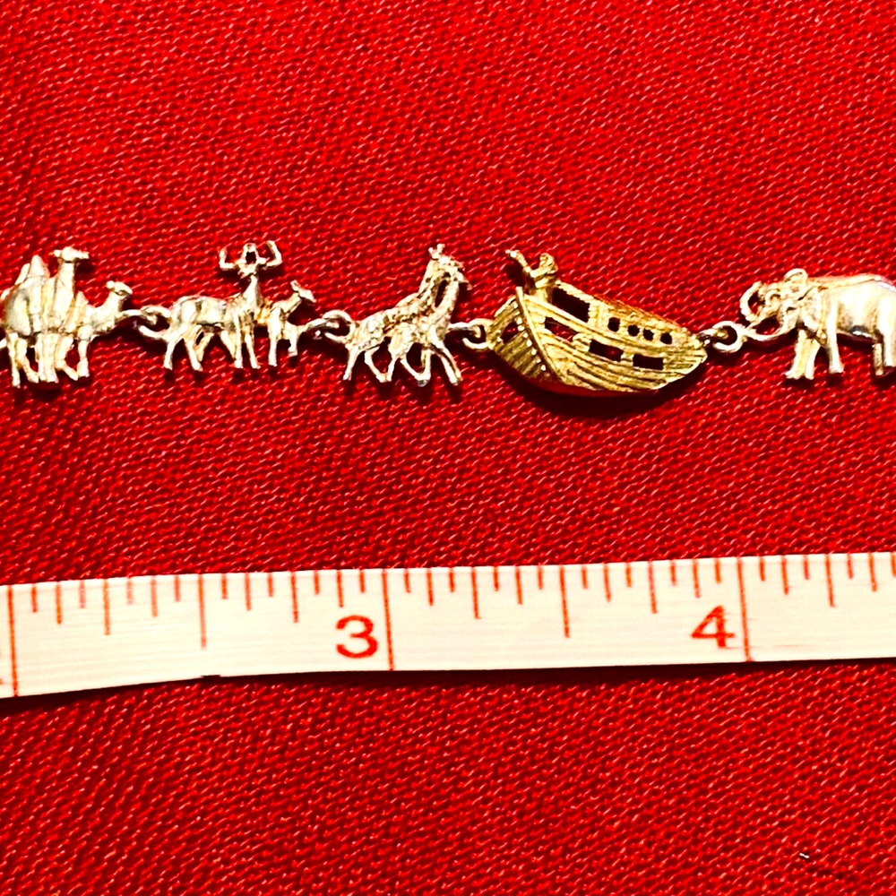 Vintage Sterling Silver Noahs Ark Bracelet. 14k Ark.
